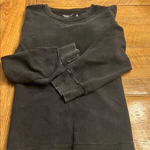 Abercrombie & Fitch Black Cropped Thermal Top